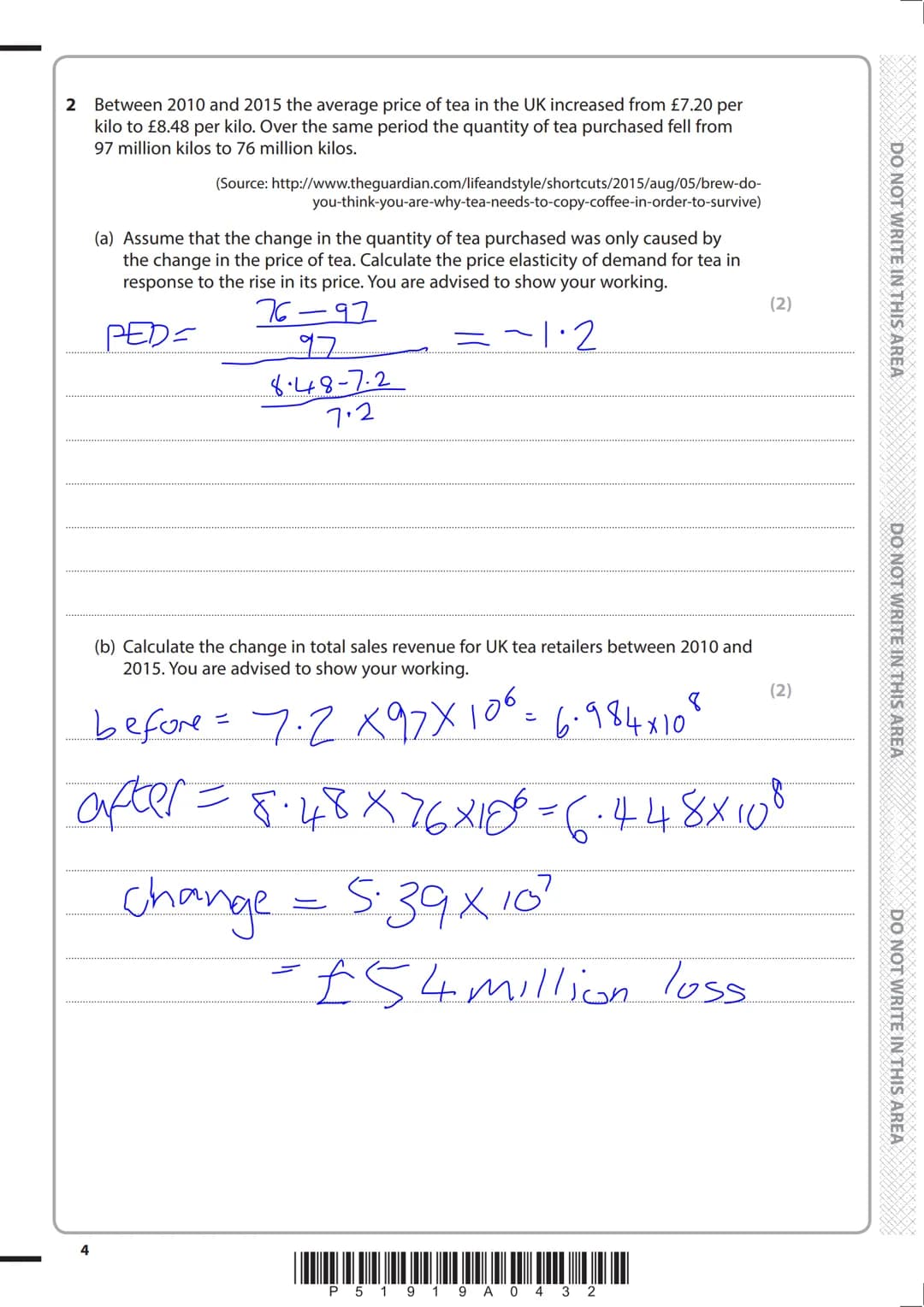 Write your name here
Surname
Centre Number
Pearson Edexcel
Level 3 GCE
Economics A
Tuesday 6 June 2017 - Afternoon
Time: 2 hours
P51919A
©20