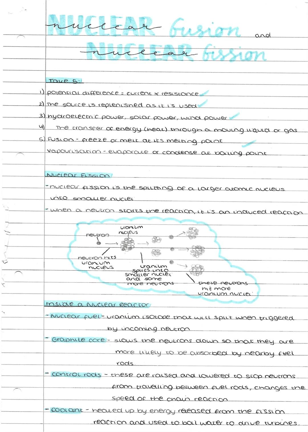 Jucecar fusion
nuclear fission
Tove
1) potential difference = current x resistance.
2) The source is replenished as it is used
3) hydroelect