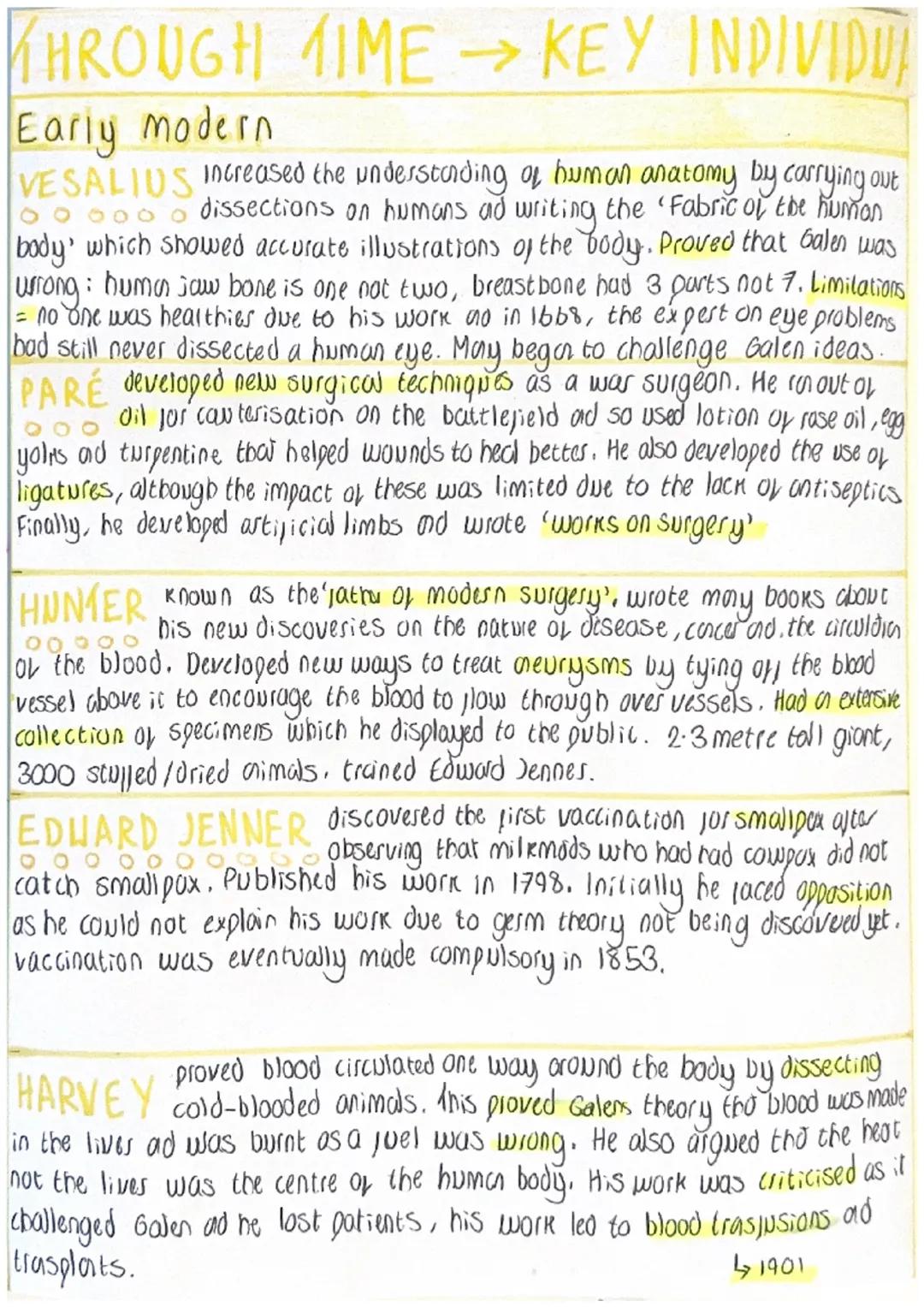 HISTORY GCSE MEDICINE
Medieval
→
HIPPOCRATES created the Theory of the jour humours (yellow bile, black
bile, phlegm and blood) - good healt