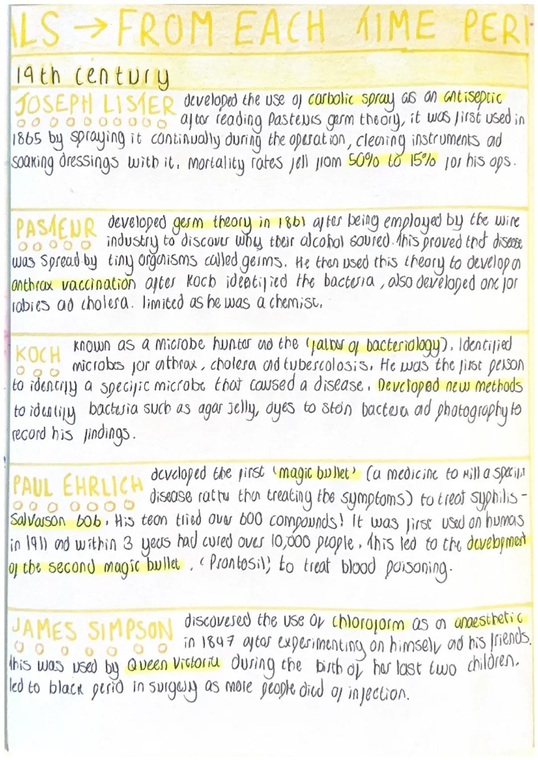 HISTORY GCSE MEDICINE
Medieval
→
HIPPOCRATES created the Theory of the jour humours (yellow bile, black
bile, phlegm and blood) - good healt