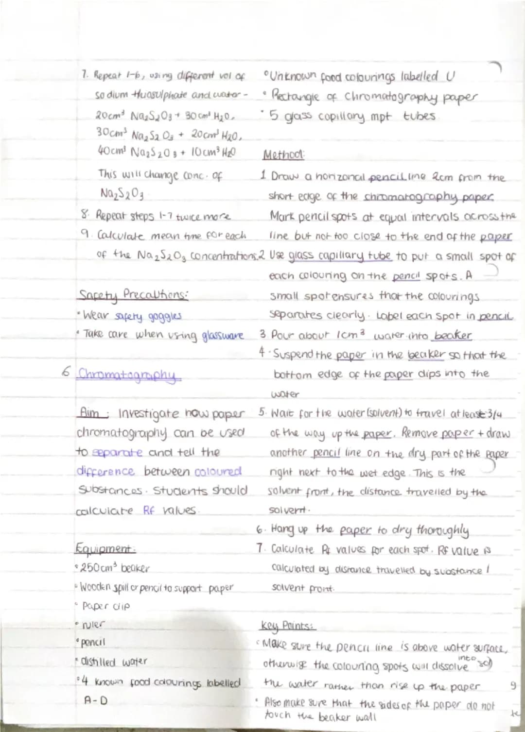 5 Rate of reaction
Investigate how changes in
concentration affect the rates.
of reaction by both measuring the
volume of a gas produced and