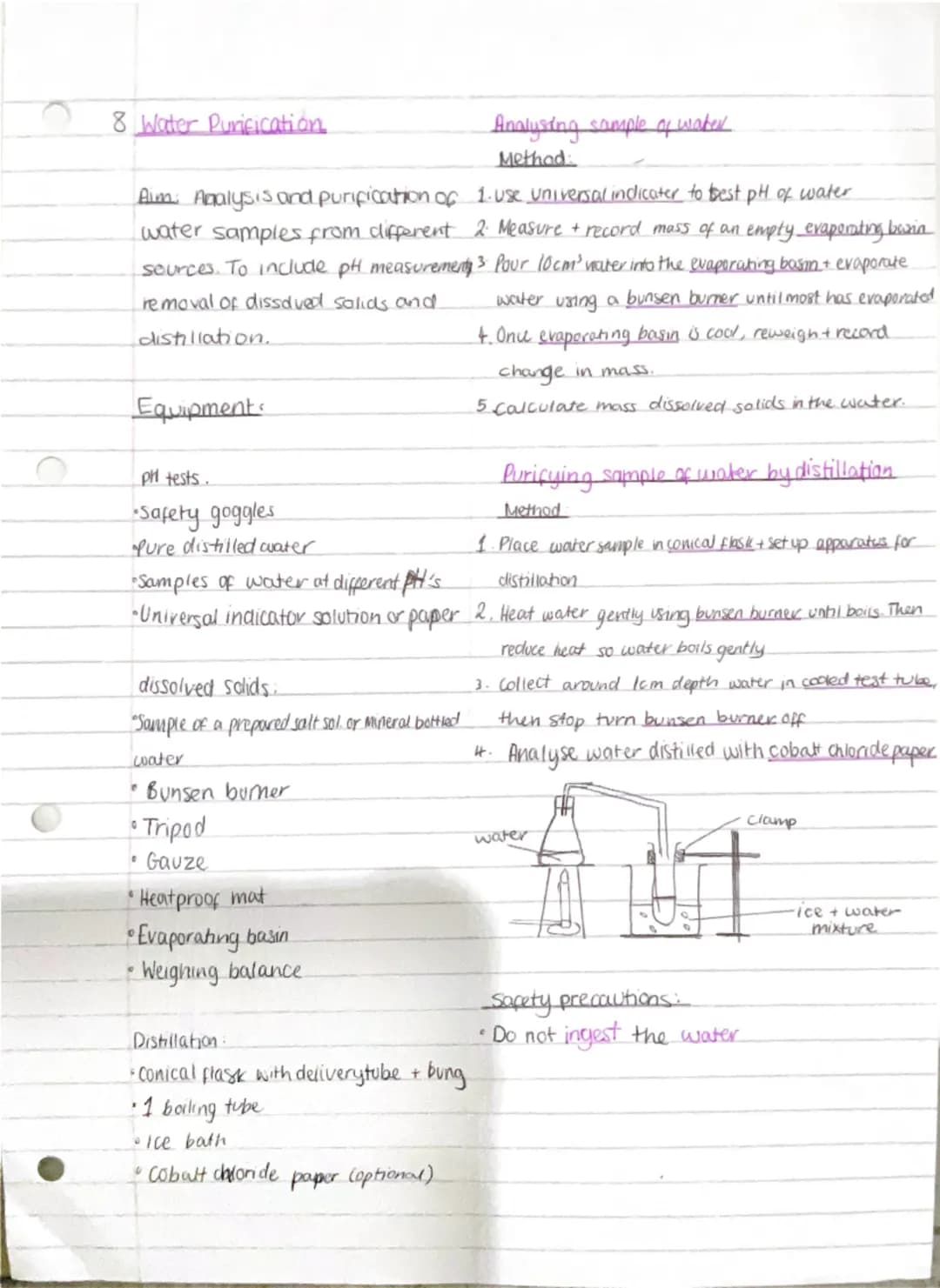 5 Rate of reaction
Investigate how changes in
concentration affect the rates.
of reaction by both measuring the
volume of a gas produced and