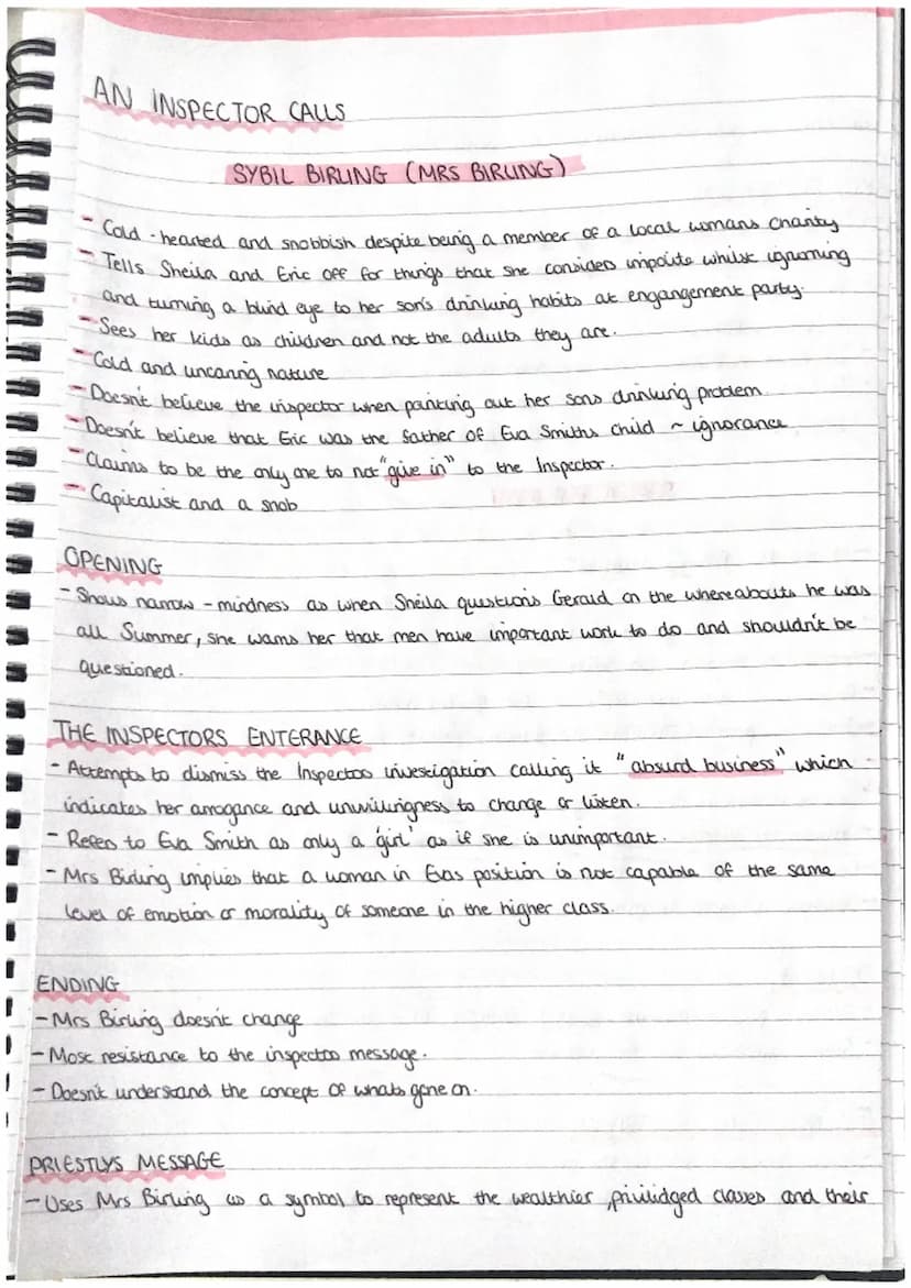 AN INSPECTOR CALLS
THEMES
- Life
Social class
•Capitation vs socialism
Individual vs
-Young
vs old
-Rich vs poor
responsibility
-Family
--Gu