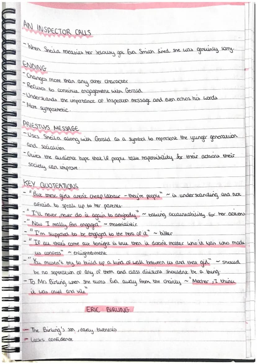 AN INSPECTOR CALLS
THEMES
- Life
Social class
•Capitation vs socialism
Individual vs
-Young
vs old
-Rich vs poor
responsibility
-Family
--Gu