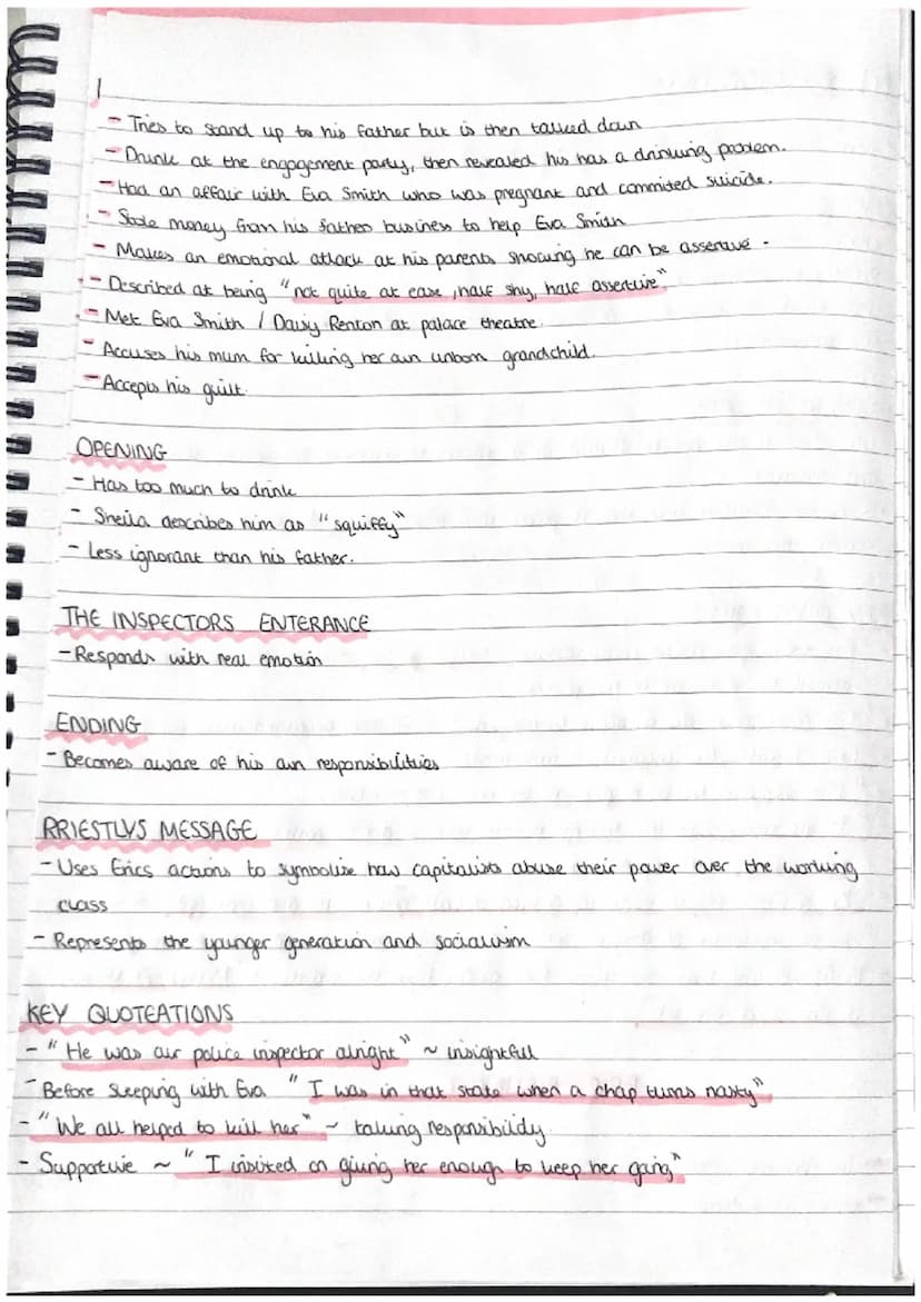 AN INSPECTOR CALLS
THEMES
- Life
Social class
•Capitation vs socialism
Individual vs
-Young
vs old
-Rich vs poor
responsibility
-Family
--Gu
