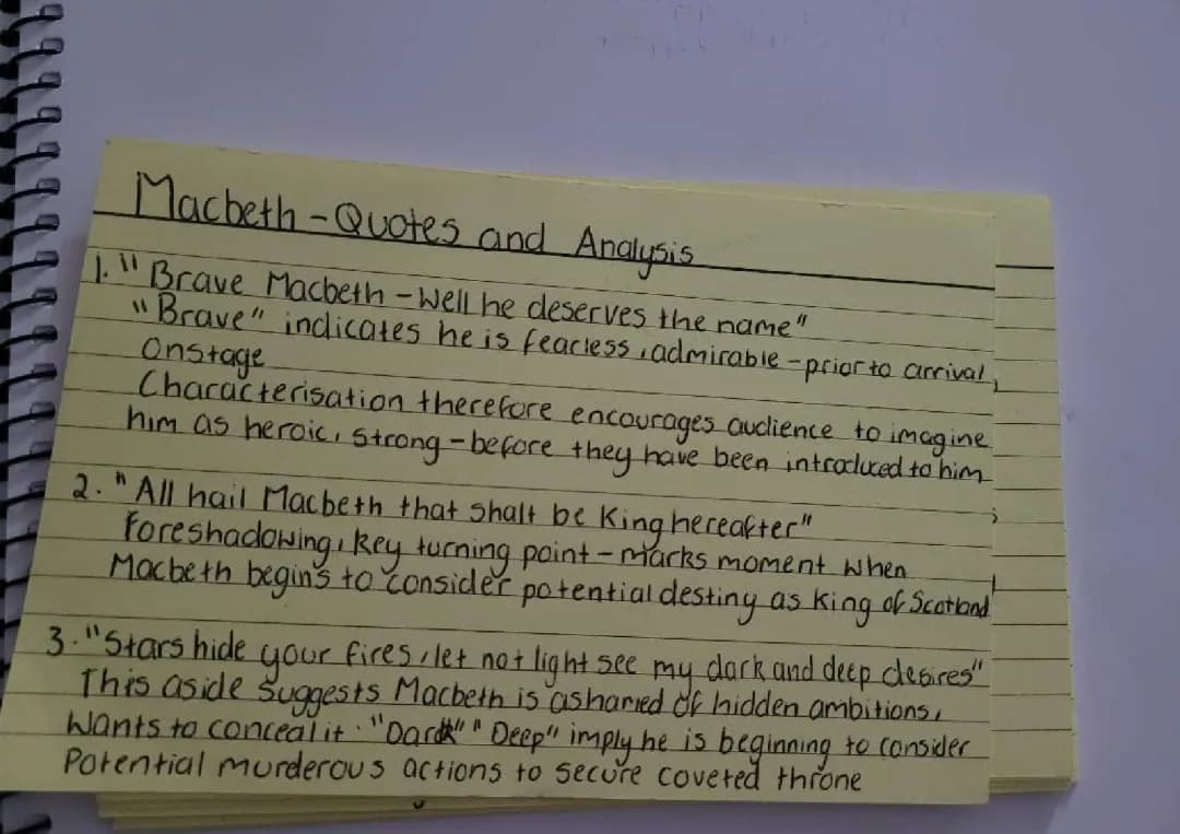 Macbeth Quotes and Analysis for Human Weakness Theme Essay, Act 1, Grade 9, & More