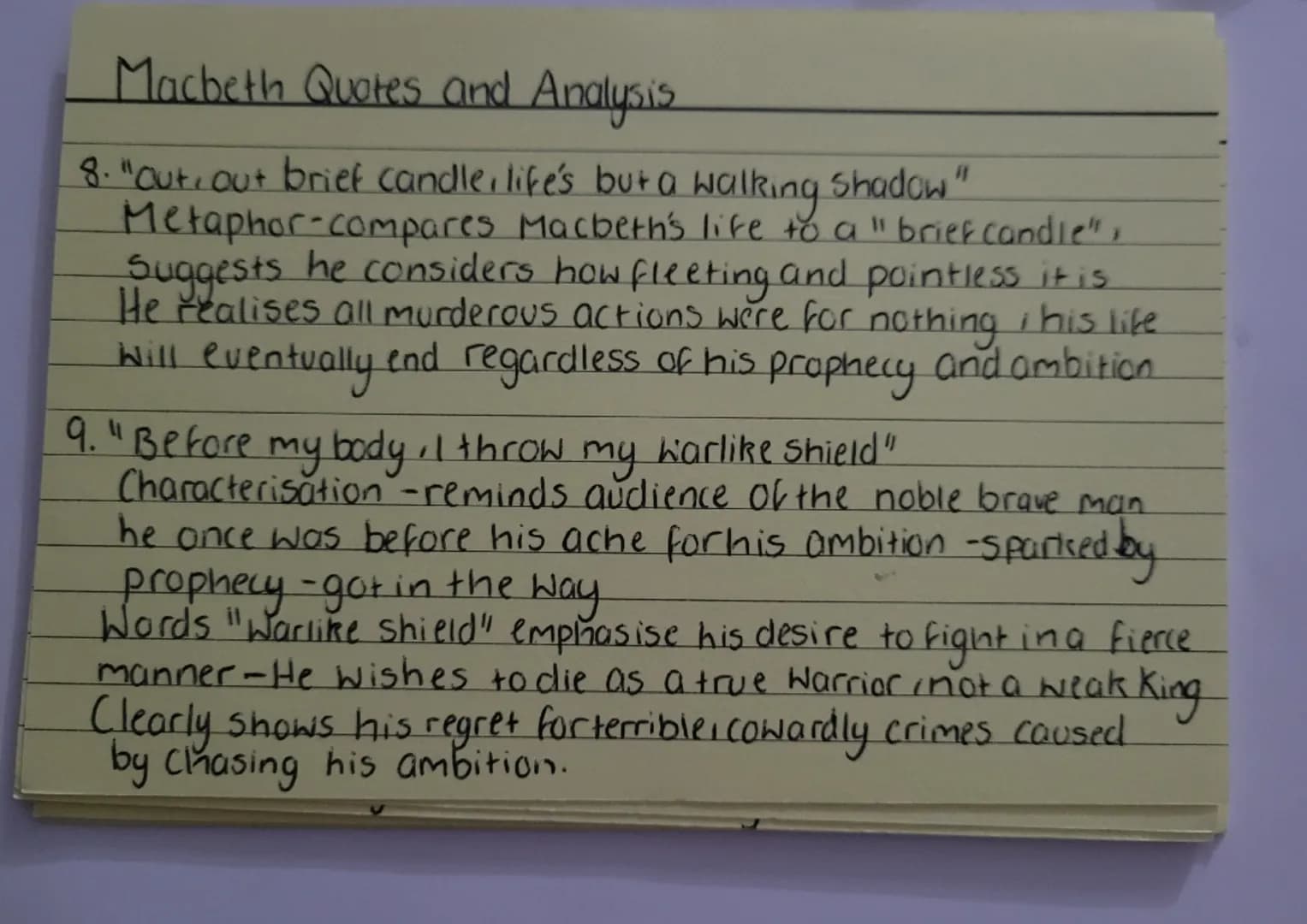 Macbeth-Quotes and Analysis.
1." Brave Macbeth - well he deserves the name"
"Brave" indicates he is fearless, admirable-prior to arrival,
On