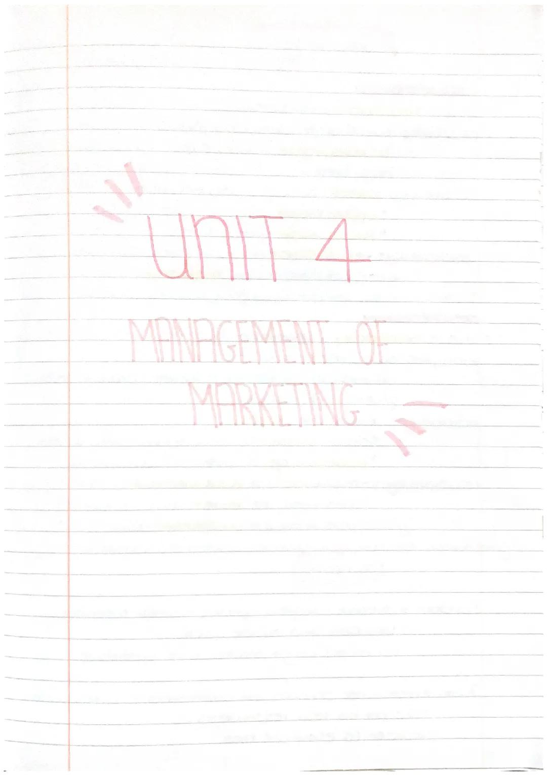 unit four notes - higher business 