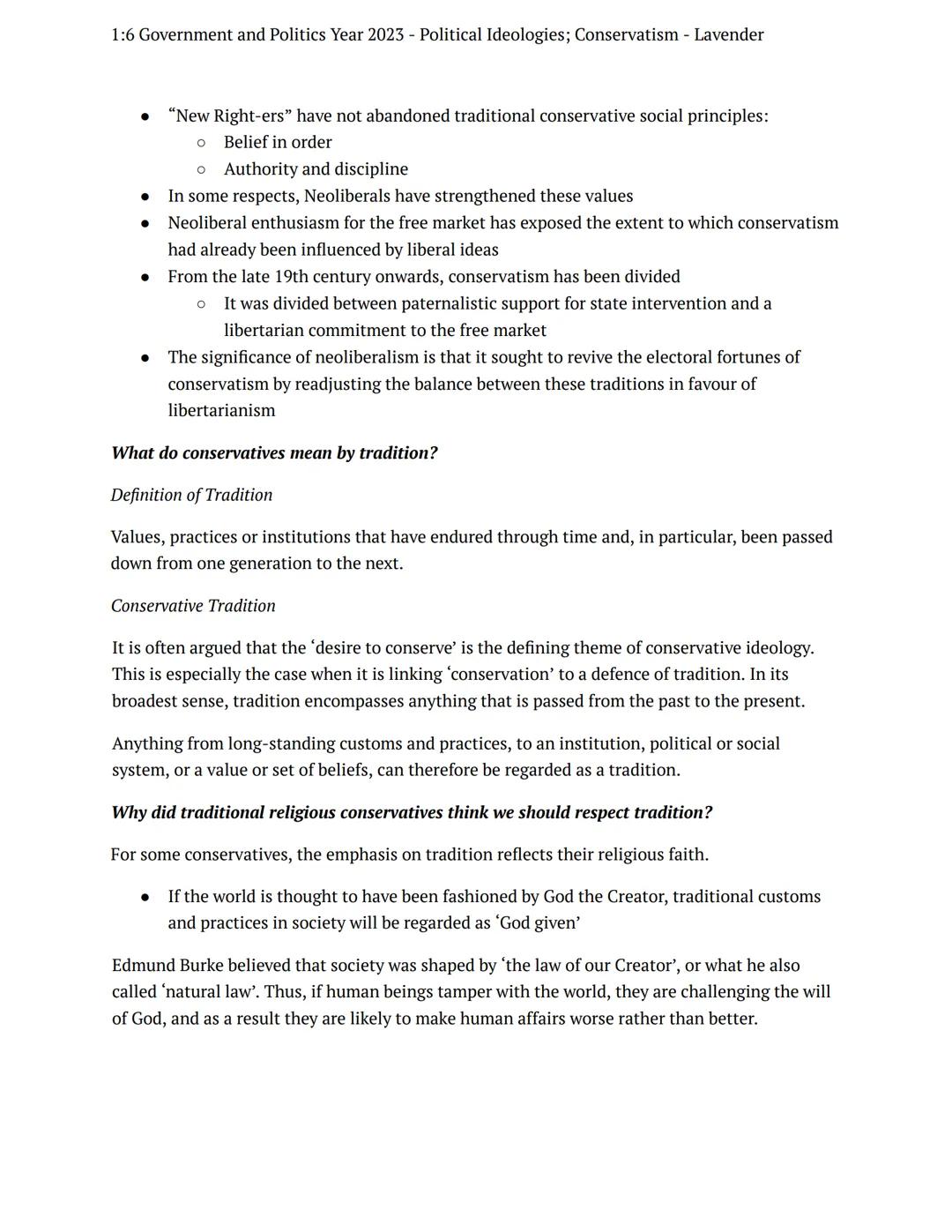1:6 Government and Politics Year 2023 - Political Ideologies; Conservatism - Lavender
=
task
preparation
government politics
Notes
Origins a