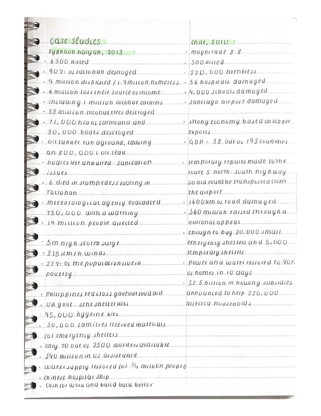 AQA GCSE Geography: Natural Hazards Case Studies