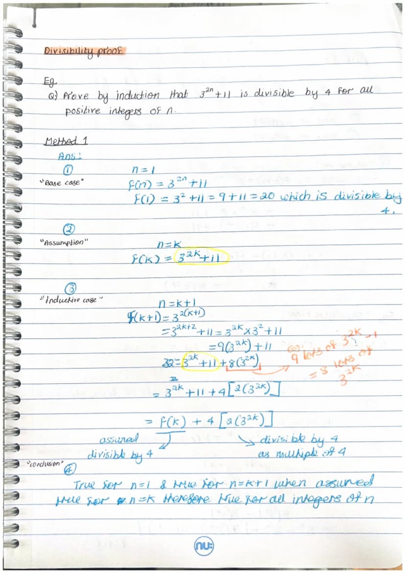 ●
8- Preet by induction
we can use proof by induction whenever we want to
show some properly holds for all integers (usually positive
up to 