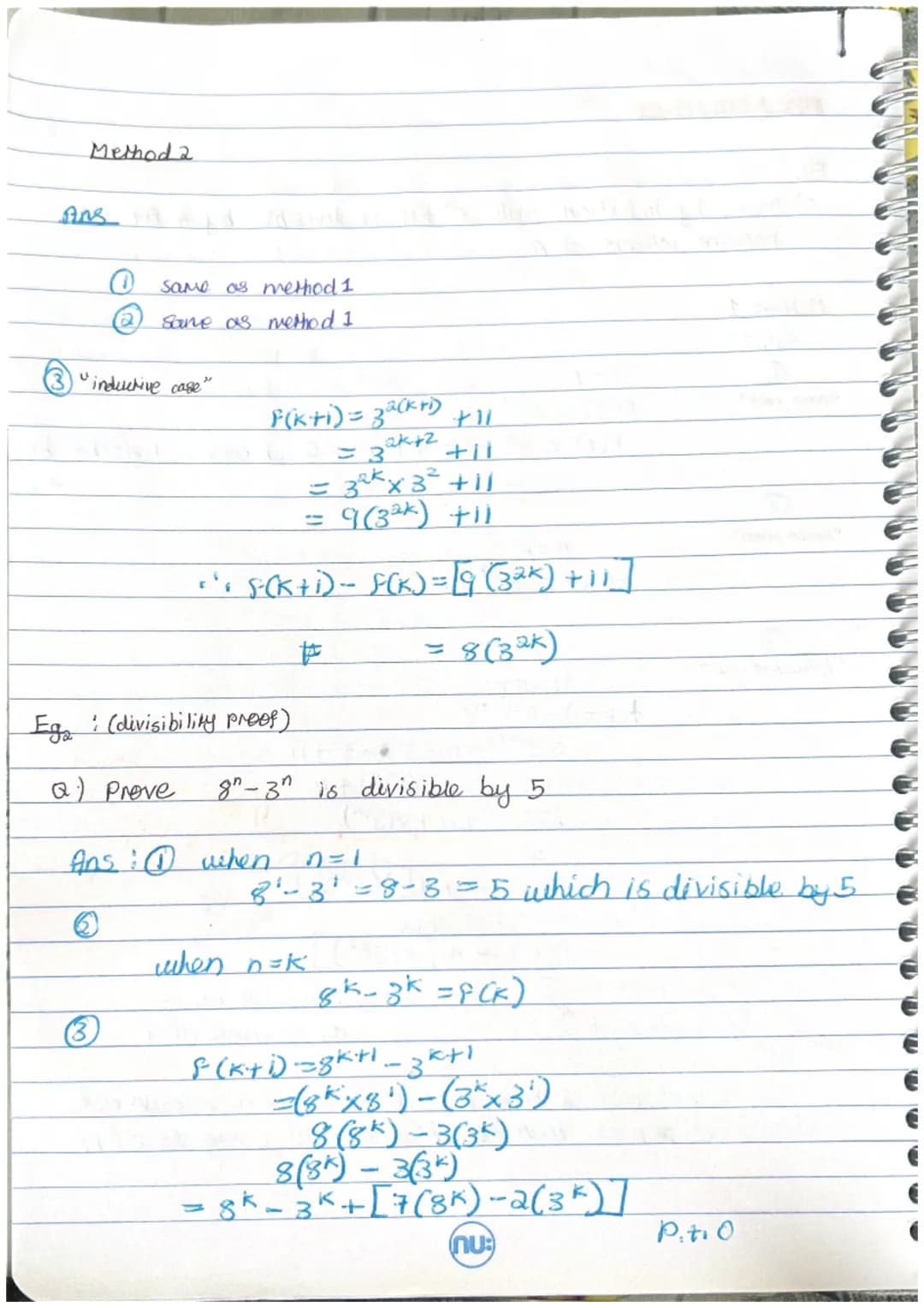 ●
8- Preet by induction
we can use proof by induction whenever we want to
show some properly holds for all integers (usually positive
up to 