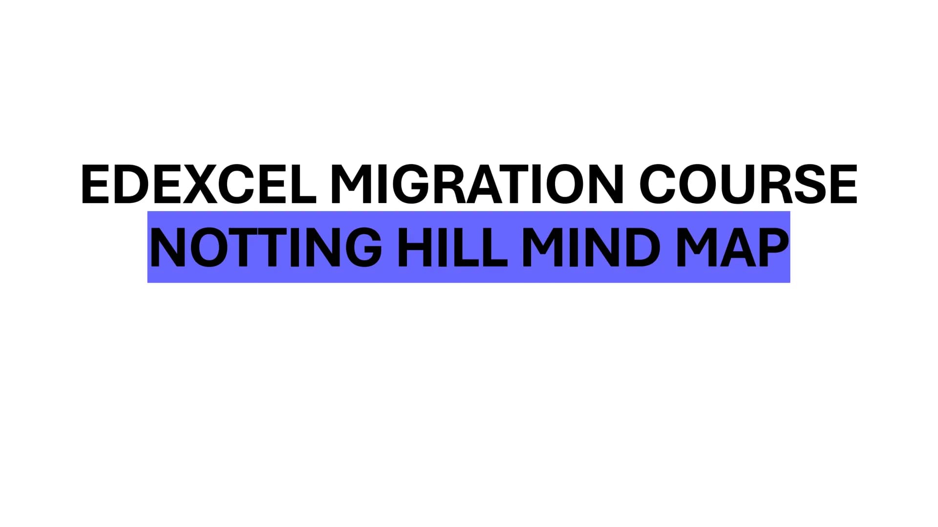 EDEXCEL MIGRATION COURSE
NOTTING HILL MIND MAP At this current time, Notting hill is known
as one of the coolest, most fashionable
and multi