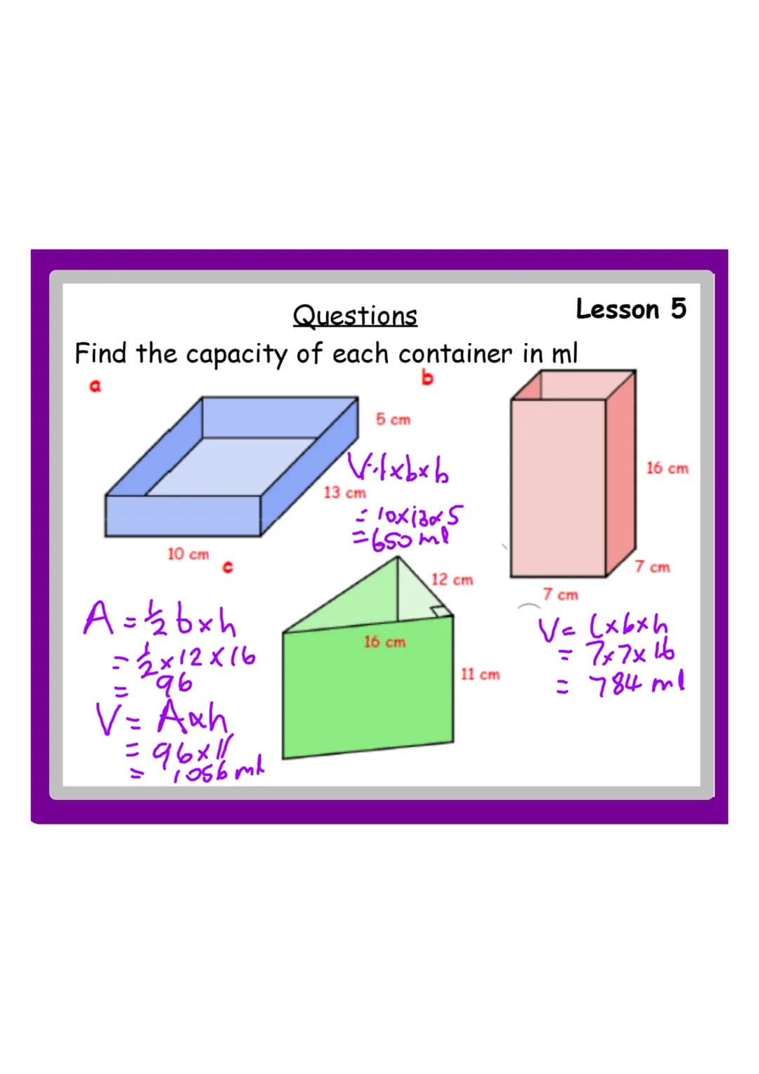 Starter
Non Calculator
Q1 Change 1 litre into millilitres.
Q2 Find of 40.
09/03/22
Lesson 5
Q3 Solve 7x2(x + 1) = 8
Extension
At a school nu