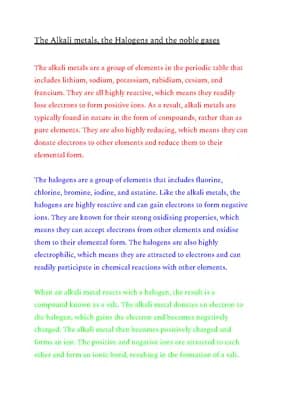 Know GSCE chemistry group 1, group 7 and group 0 thumbnail