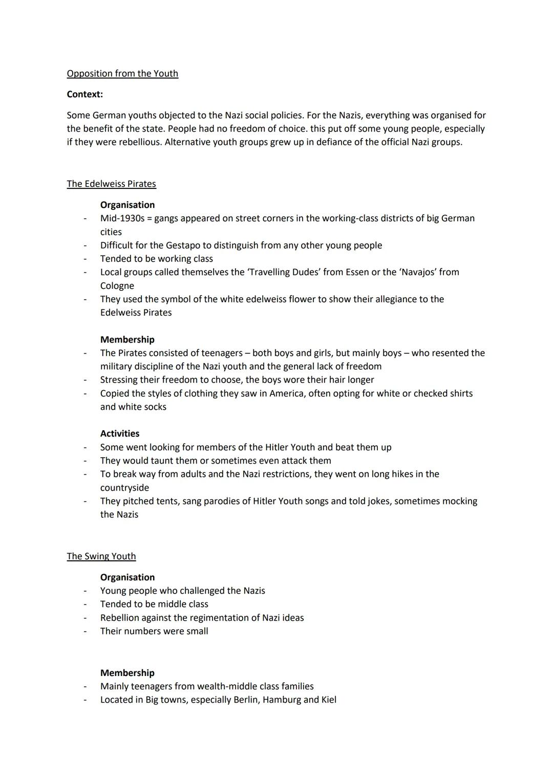 Attitudes Towards Nazi Policies
Positive Attitudes
Many Germans gained much from Hitler's successes after 1933
Consequently, Hitler was read