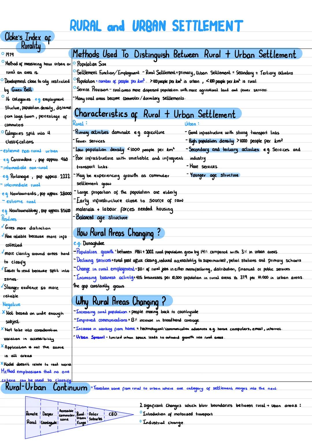 # Cloke's Index of
# Rurality

* 1979
* Hethod of measuring how urban or rural an area is.
* Development close to city restricted by Green B