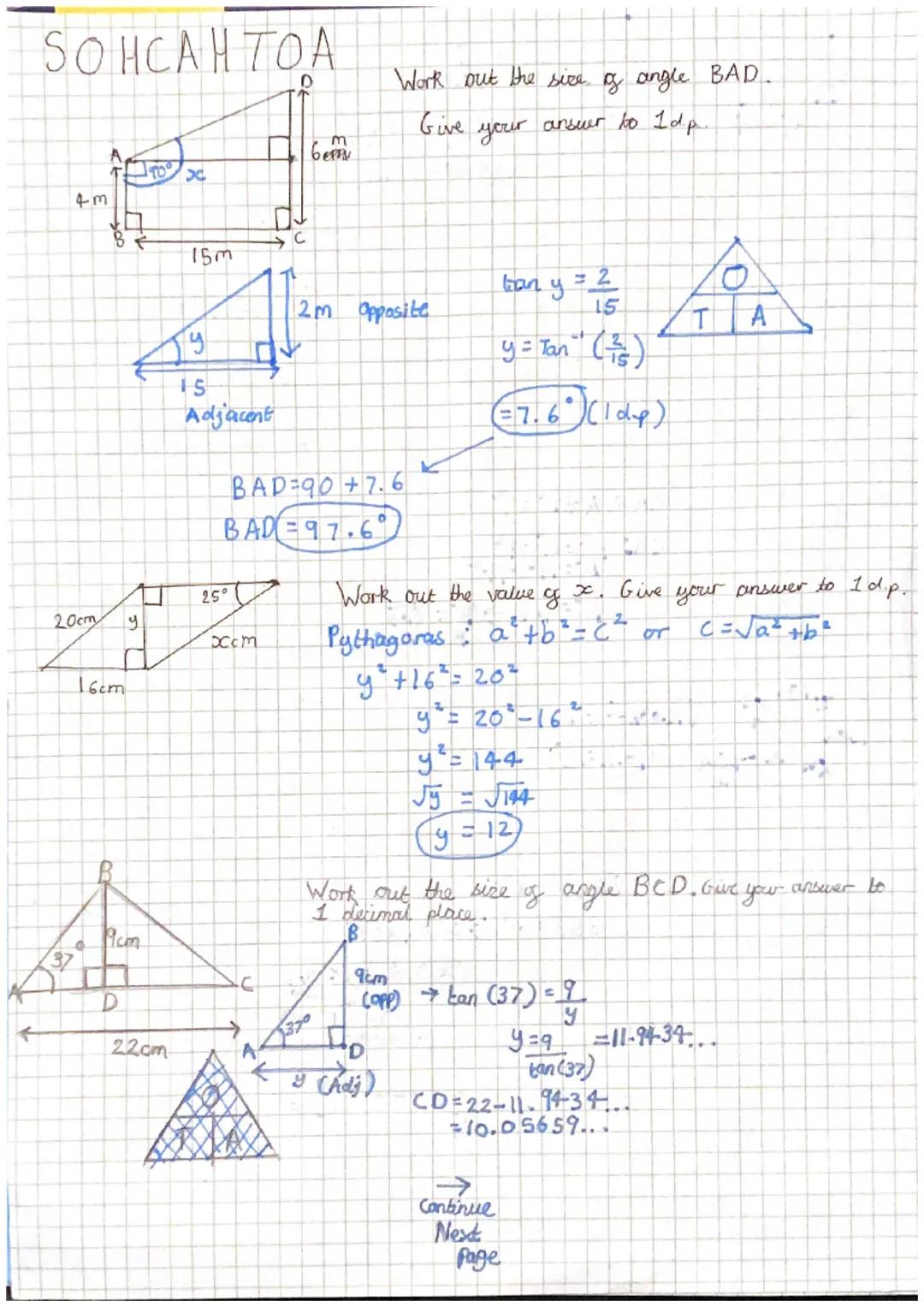 SOHCAH TOA
Opposite
Just the
90°
Hypotenuse - Always the longest
Adjacent
(c)
On the line with.
the marked
Side
angle
and the 90°
angle
20cm