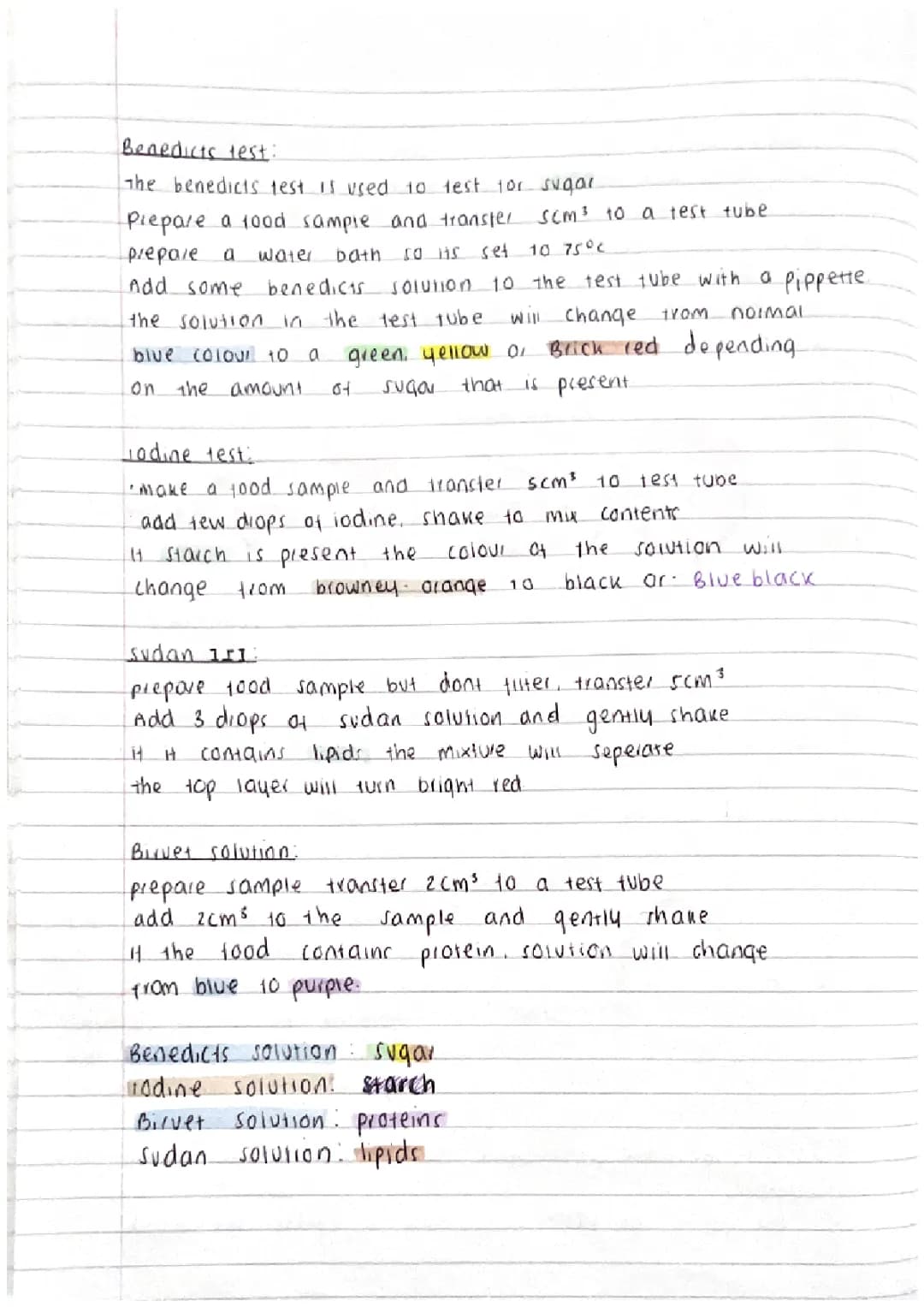 Food tests- B1
