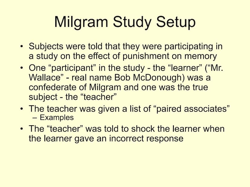The Milgram Obedience Studies
(1963 & 1965)
And "Milgram Revisited"
(Jerry Burger, 2009) Experimental Question
Under what conditions will pe