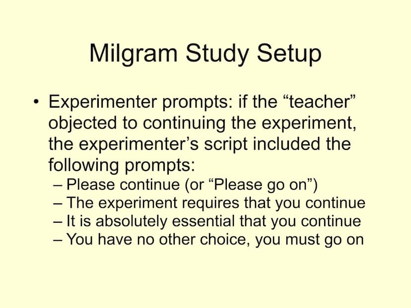 The Milgram Obedience Studies
(1963 & 1965)
And "Milgram Revisited"
(Jerry Burger, 2009) Experimental Question
Under what conditions will pe