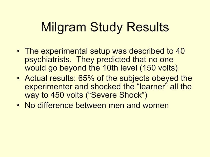 The Milgram Obedience Studies
(1963 & 1965)
And "Milgram Revisited"
(Jerry Burger, 2009) Experimental Question
Under what conditions will pe