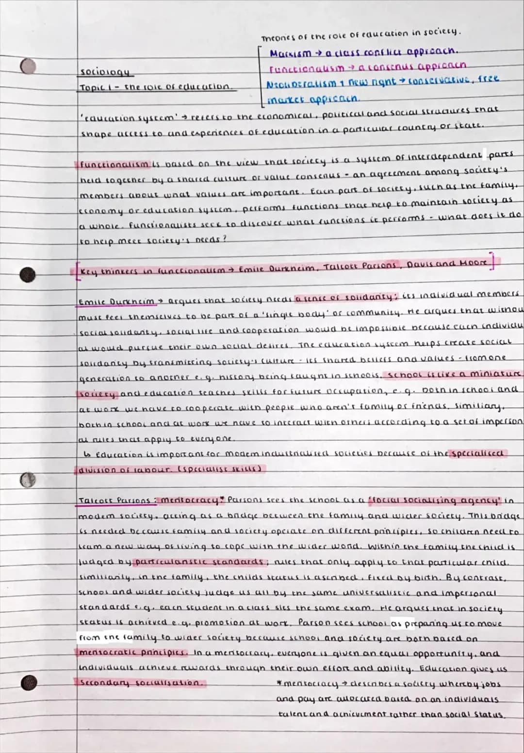 AQA Sociology: Education 