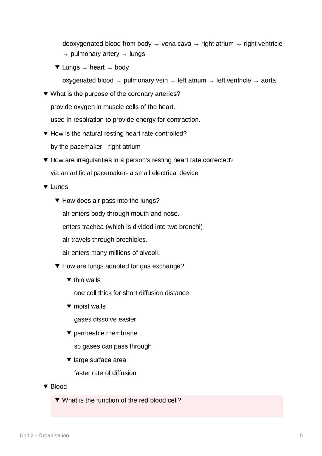 Unit 2 - Organisation
+Principles of Organisation
▾ What are the levels of organisation within living organisms?
organelle cell tissue → org