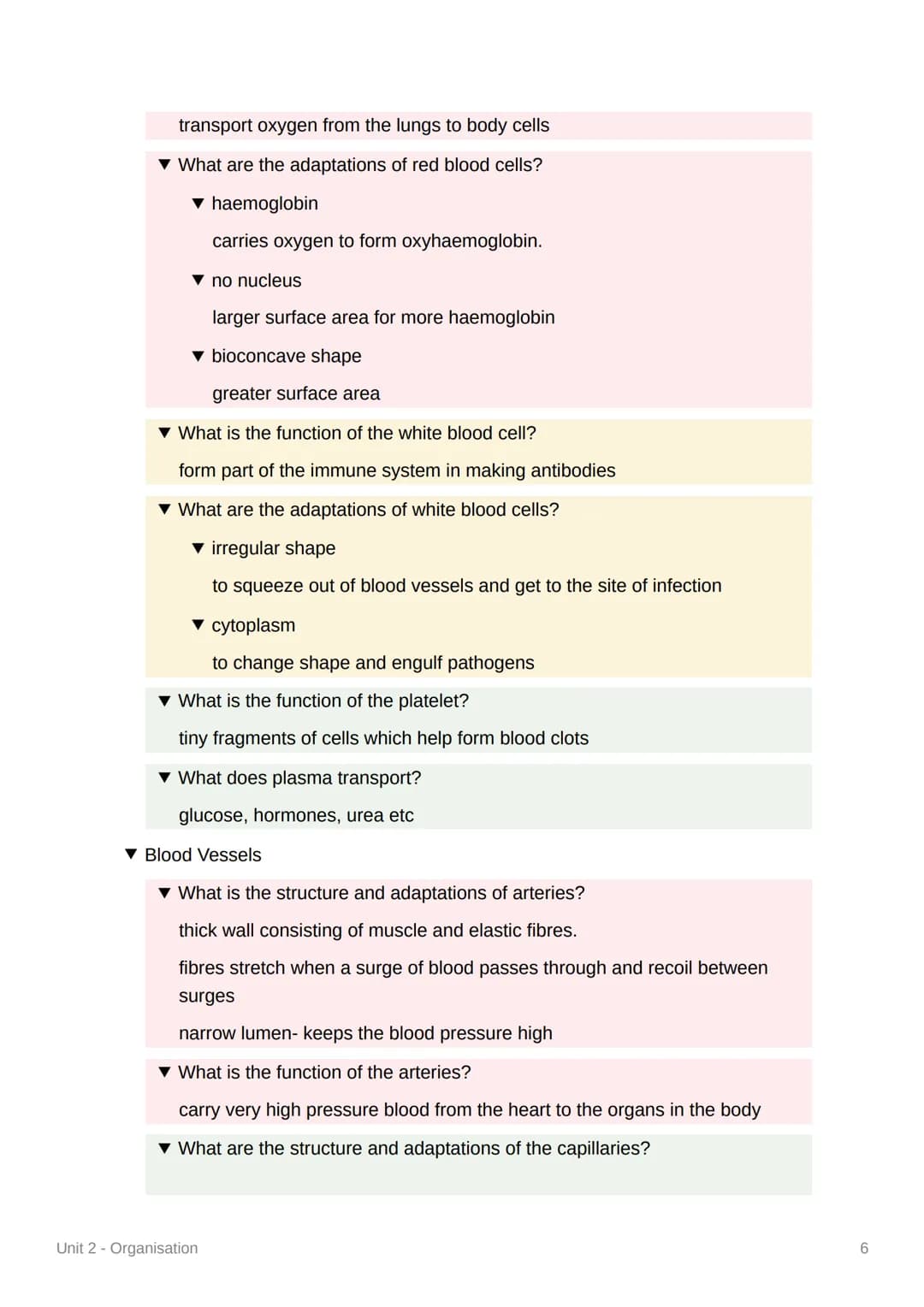 Unit 2 - Organisation
+Principles of Organisation
▾ What are the levels of organisation within living organisms?
organelle cell tissue → org