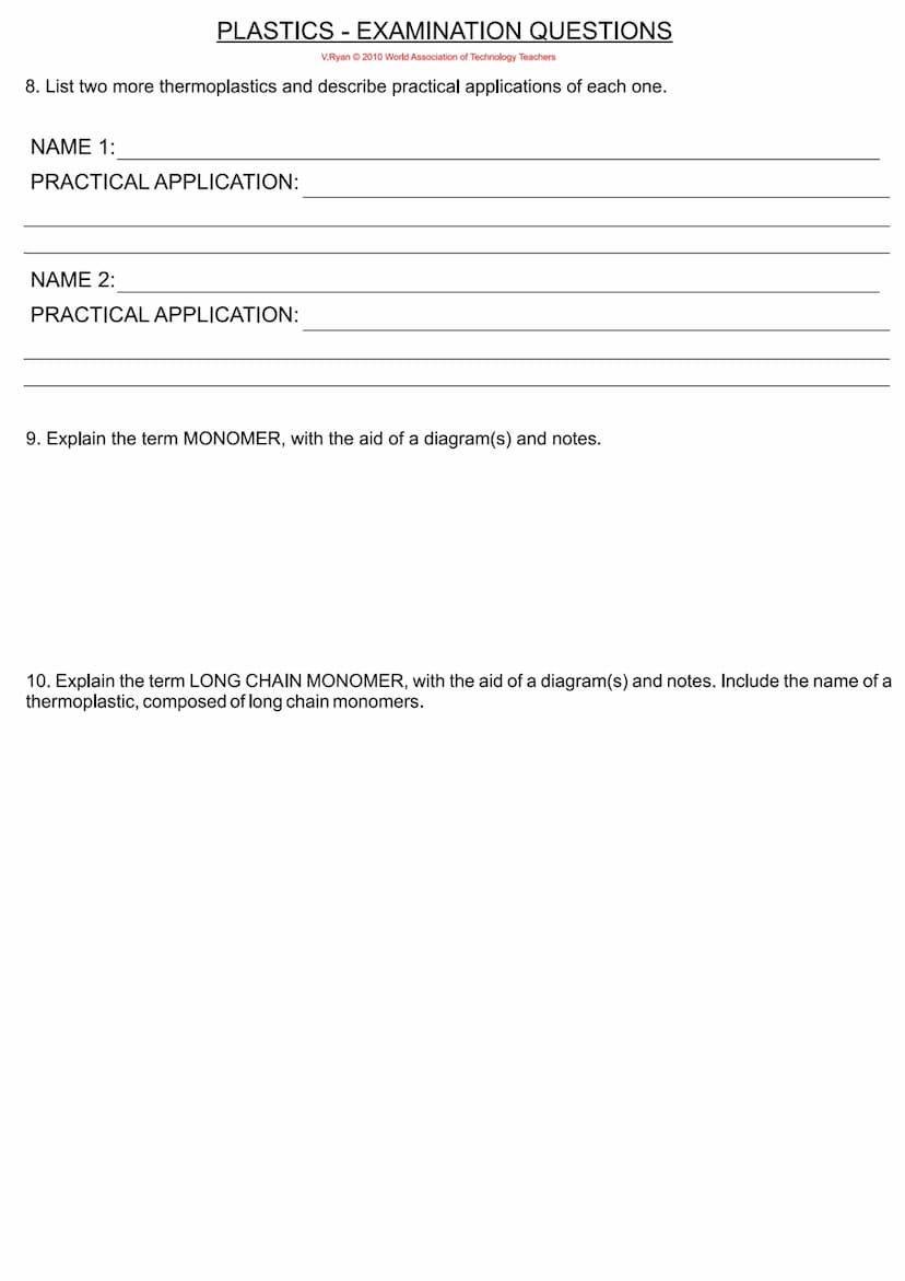 Year 9 - Engineering
Theory - Materials
6.48
6.22 XR1.5
4.05
3.90
2
QKOOPU
Form:
Teacher:
48.5
DO9-FUSED QHAEPU
D09
BS1383 A
13A 250V-
nono
