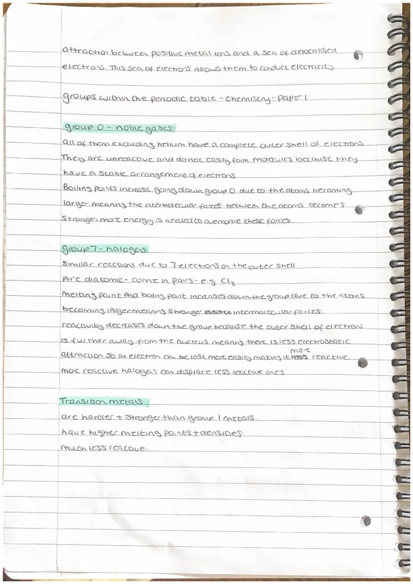 Chemistry paper (-
-Bonding
grant ionic compounds/
when solid, the lons are locked into the lattice and cannot move therefore.
they do not c