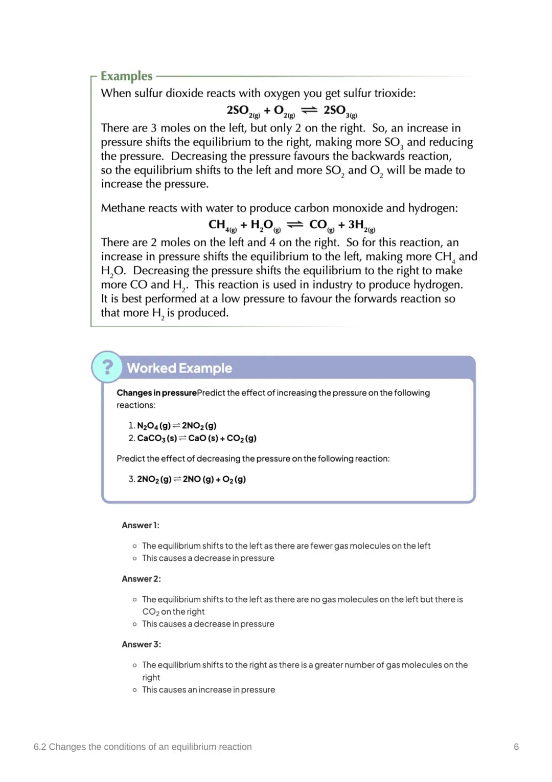 6.2 Changes the conditions of
an equilibrium reaction
Anki
Covered in class? Done
Note to self
Notes
✓
Le Chatelier's Principle
What does Le