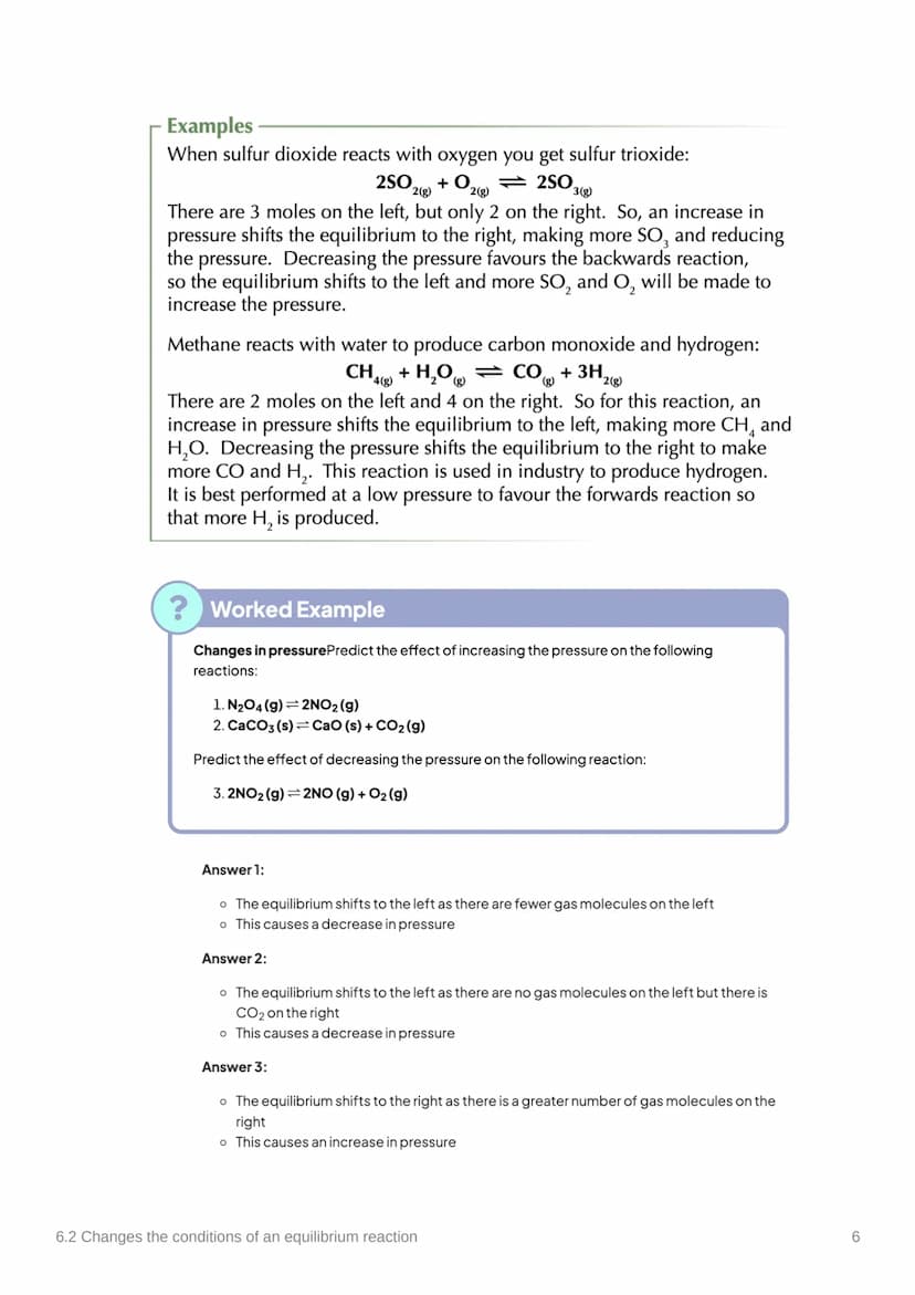 6.2 Changes the conditions of
an equilibrium reaction
Anki
Covered in class? Done
Note to self
Notes
✓
Le Chatelier's Principle
What does Le
