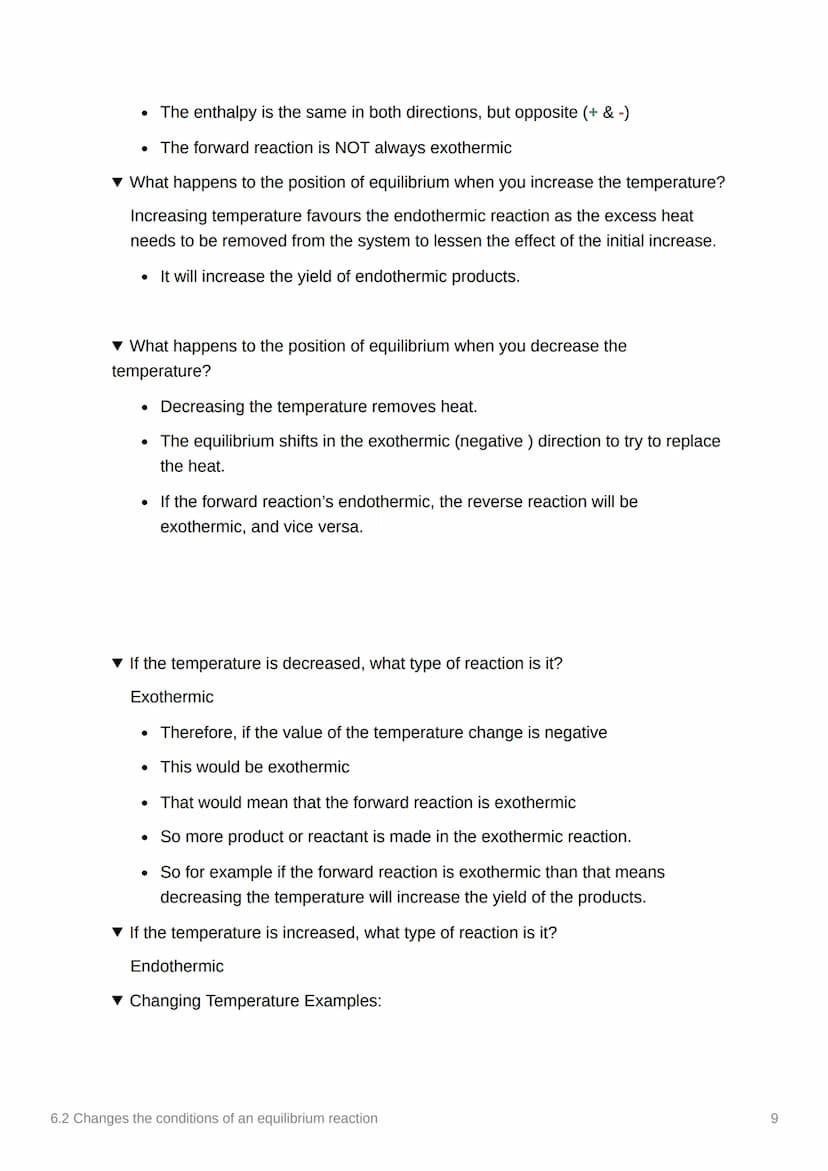 6.2 Changes the conditions of
an equilibrium reaction
Anki
Covered in class? Done
Note to self
Notes
✓
Le Chatelier's Principle
What does Le