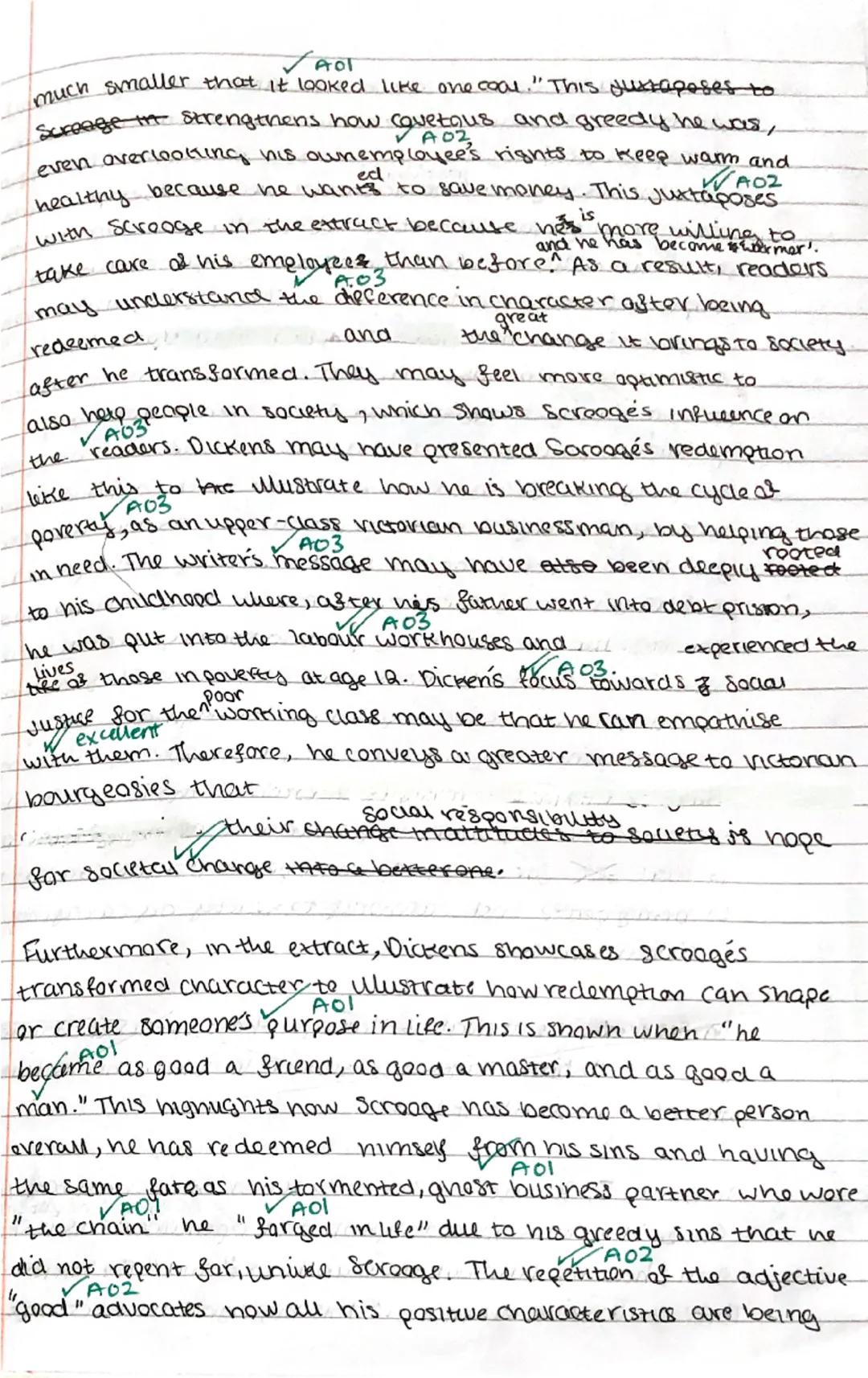 In 'A Christmas Carol', Dickens presents the integral theme of
the ghosts
redemption as carved by family and close ones in the novella,
such