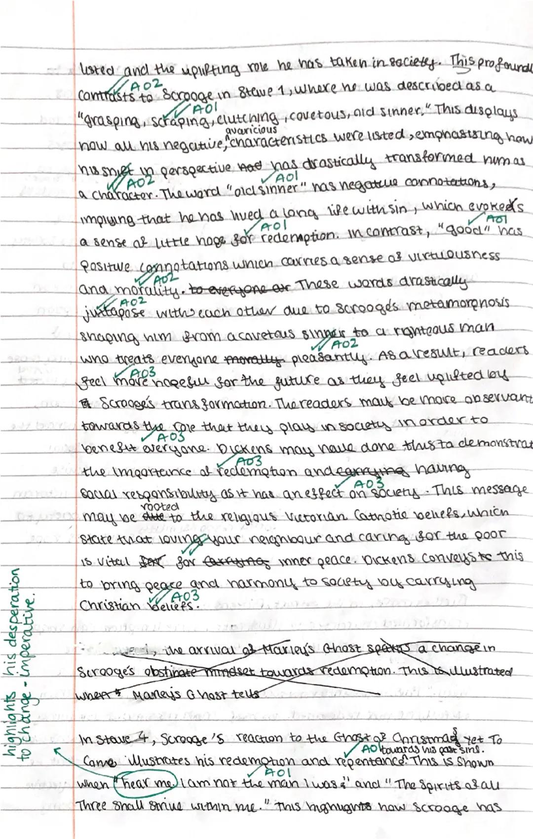 In 'A Christmas Carol', Dickens presents the integral theme of
the ghosts
redemption as carved by family and close ones in the novella,
such