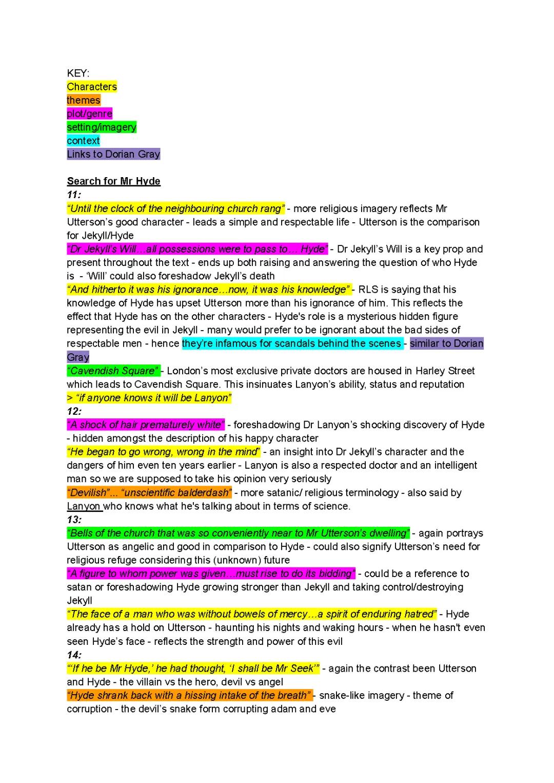 Dr Jekyll and Mr Hyde annotation notes - CHAPTER 2 Search for Mr Hyde