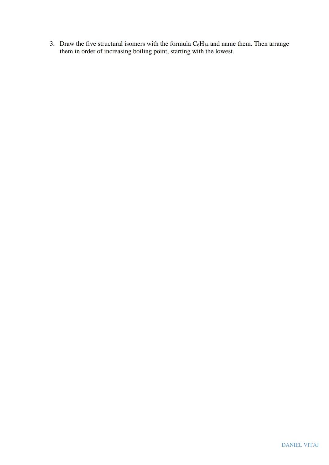 # ISOMERISM

* NOTES
* WORKSHEET
* EXAM QUESTIONS

DANIEL VITAJ # ISOMERISM

Isomers are molecules which have the same molecular formula but