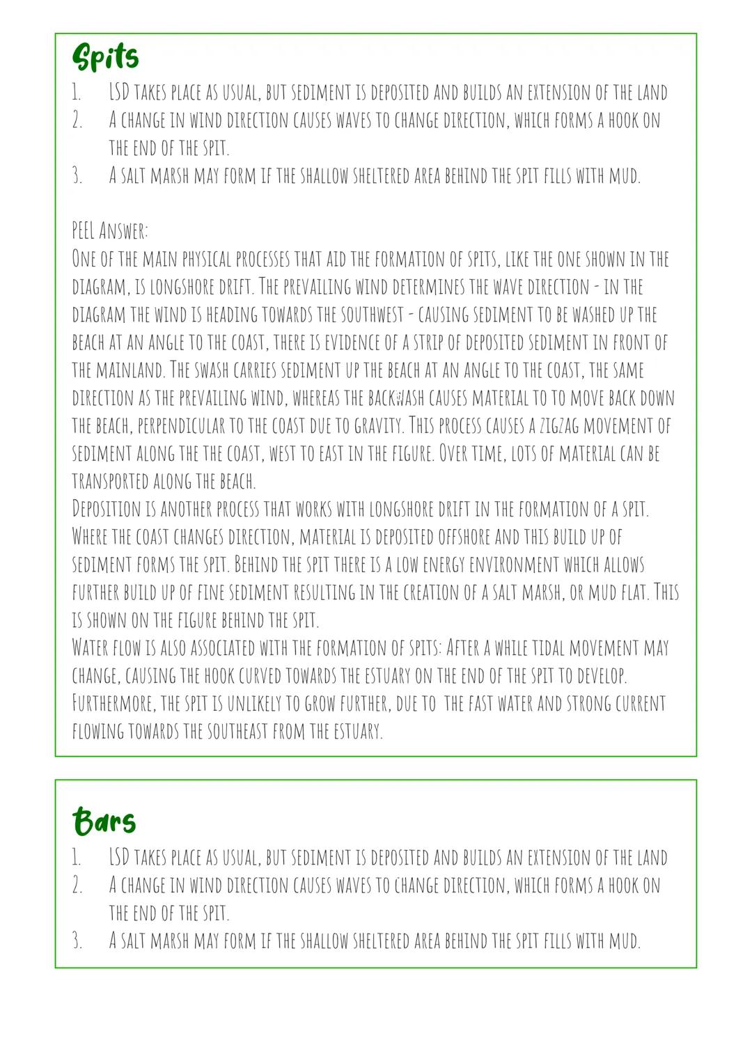 # Depositional landforms

## Why do we get deposition at Coasts?

- BECAUSE THE WAVES ENTER SHALLOWER WATER, AS THERE IS MORE FRICTION.
- TH