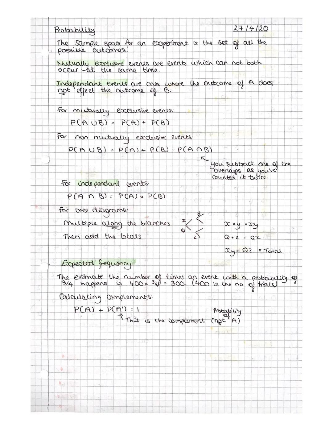 Probability
different possible outcomes escuring she likelih
as: way
cof
experiment
Experimental estimation of probability:
formal notation: