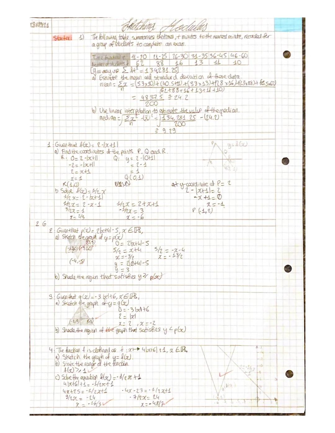 10/08/21
2 A
The Modulus Frunction
• modulus of a number a, written as lal is its non-negative numerical value. e.g. l-al=a
damain set of po