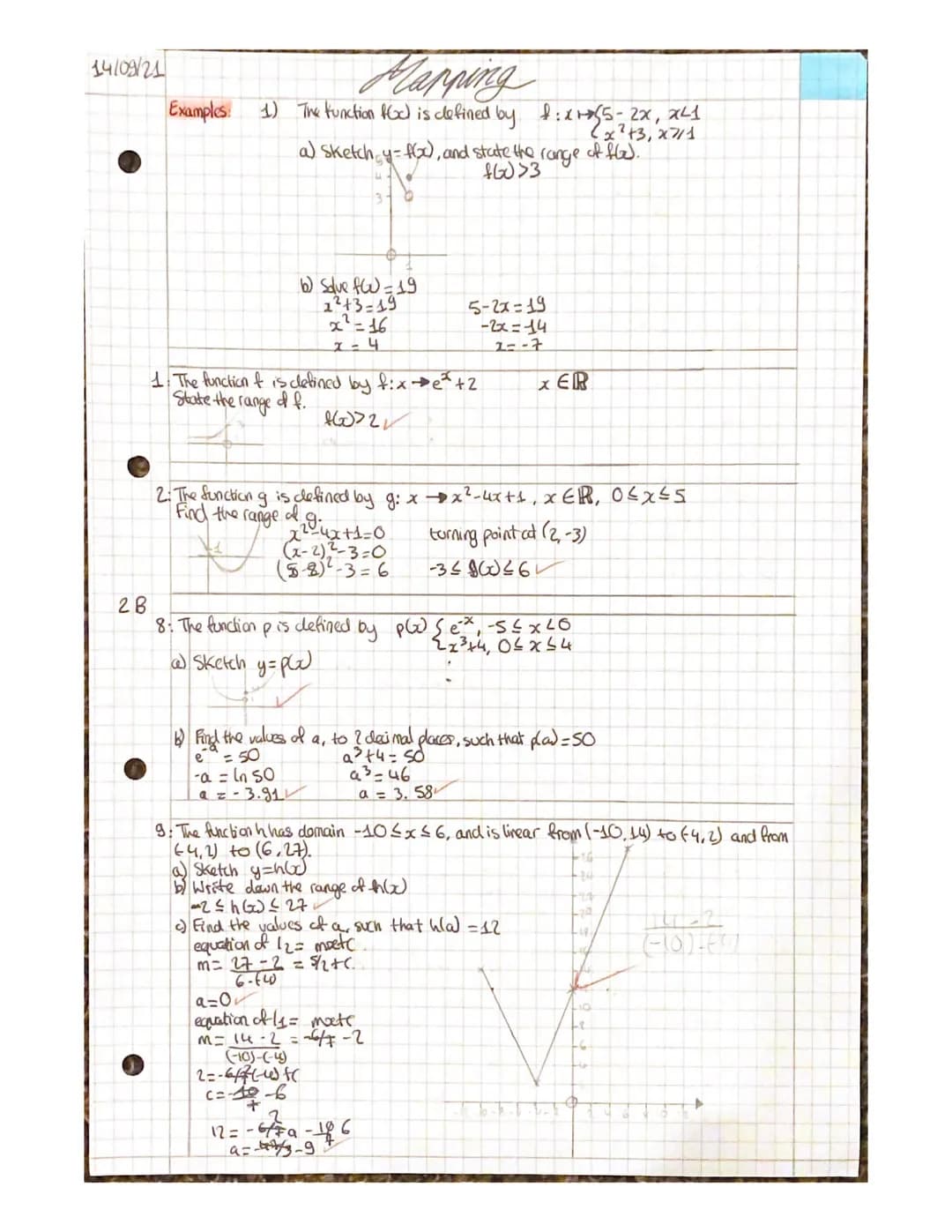 10/08/21
2 A
The Modulus Frunction
• modulus of a number a, written as lal is its non-negative numerical value. e.g. l-al=a
damain set of po