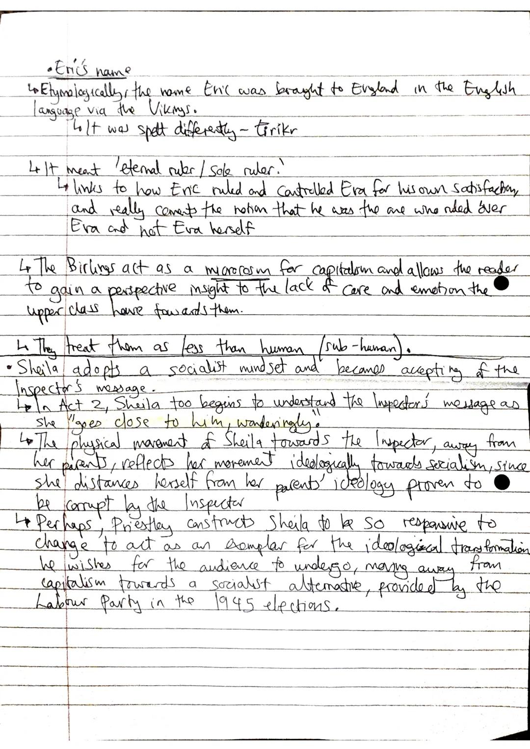 Priestley explores selfishnesu
as a quintessential characteristic
inherited by capitalists of
•In Arthur's speech, he reiterates how he
need