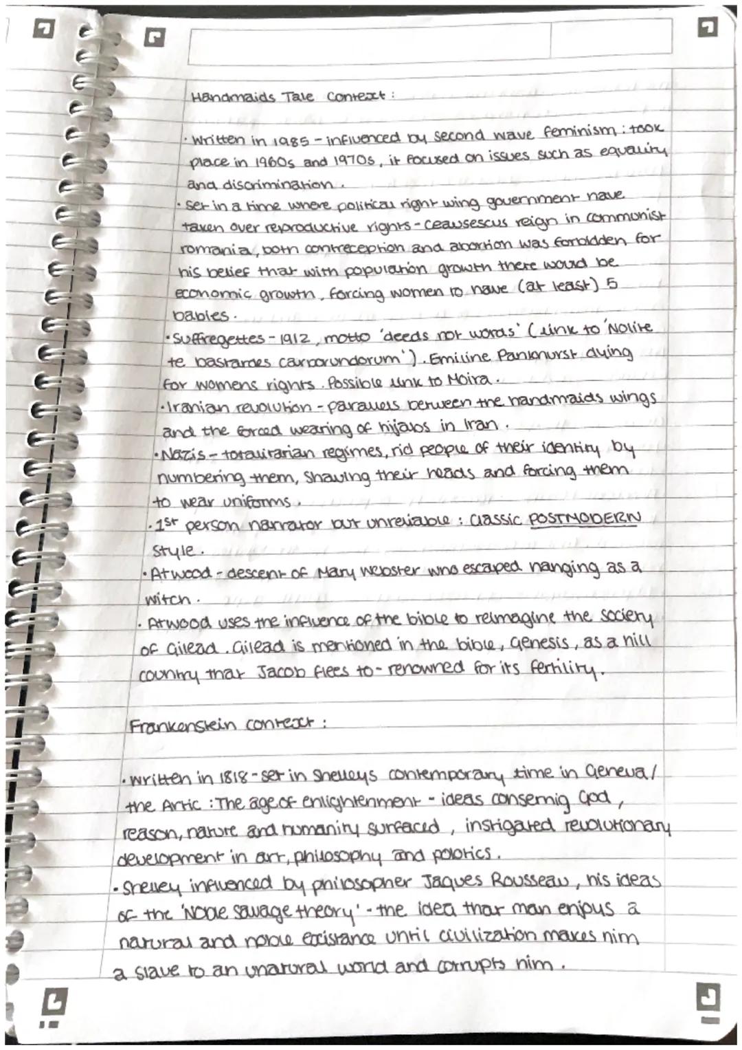 Handmaids Tale context:

•Written in lass-infivenced by second wave feminism: took
place in 1960s and 1970s, it focused on issues such as eq