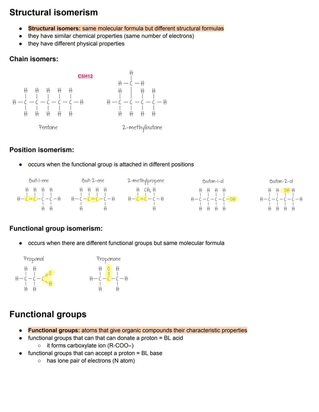 C10.1 Fundamentals of organic chemistry
Homologous series
Carbon chains can be:
●
●
O straight saturated or unsaturated
O ring shaped (gluco