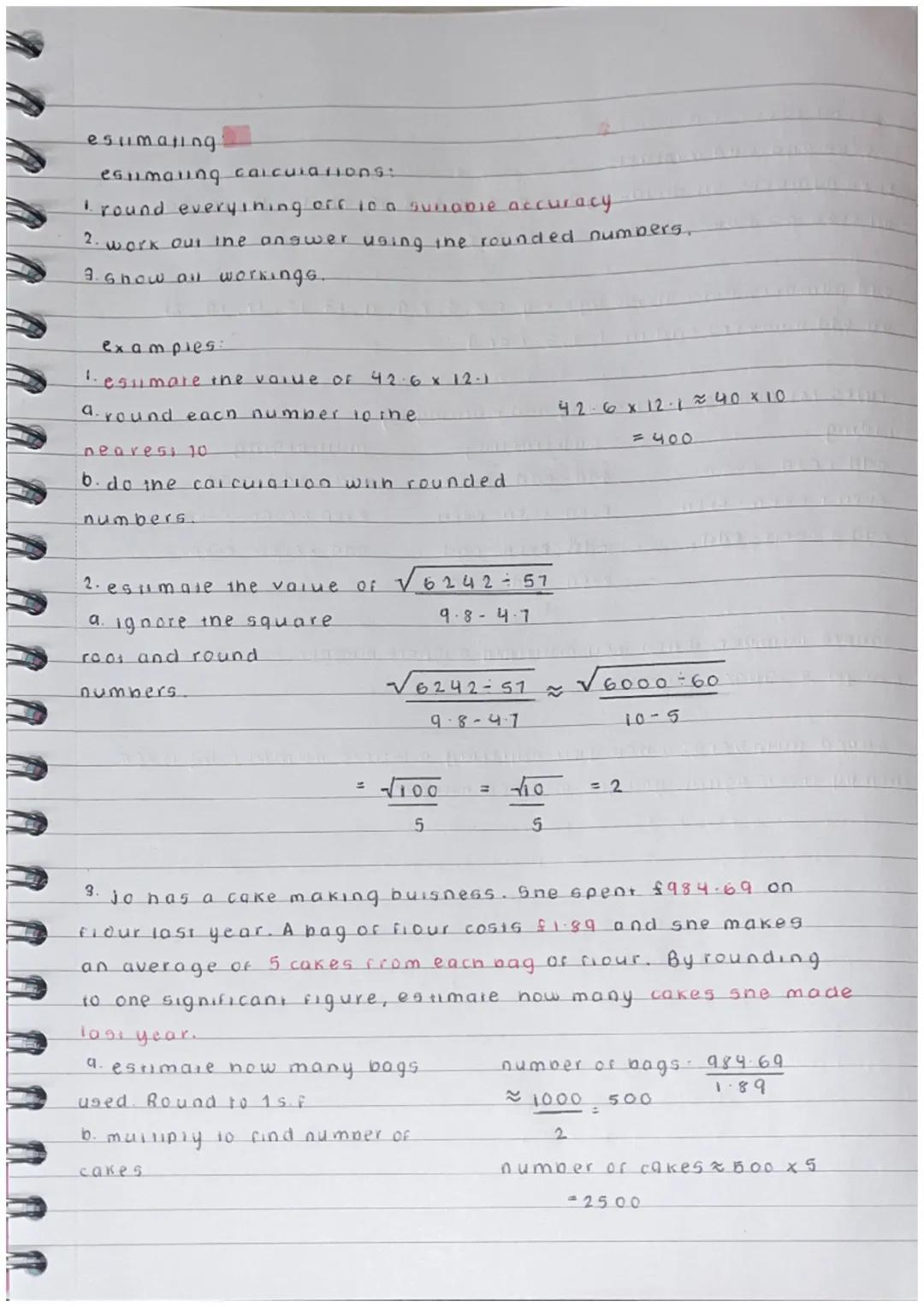 esumating
esumaling calculations:
I round everyining ors in a surnable accuracy.
2. work our ine answer using ine rounded numbers.
3. Ghow a