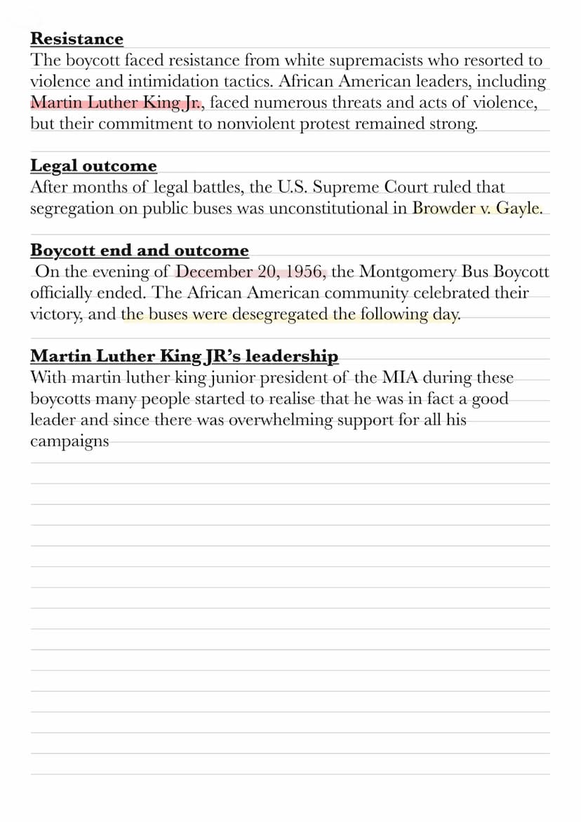 Montgomery bus boycotts
Key figures
Key dates
Key facts
The beginning:Rosa
Parks
On December 1, 1955 Rosa Parks, a 42-year-old African Ameri