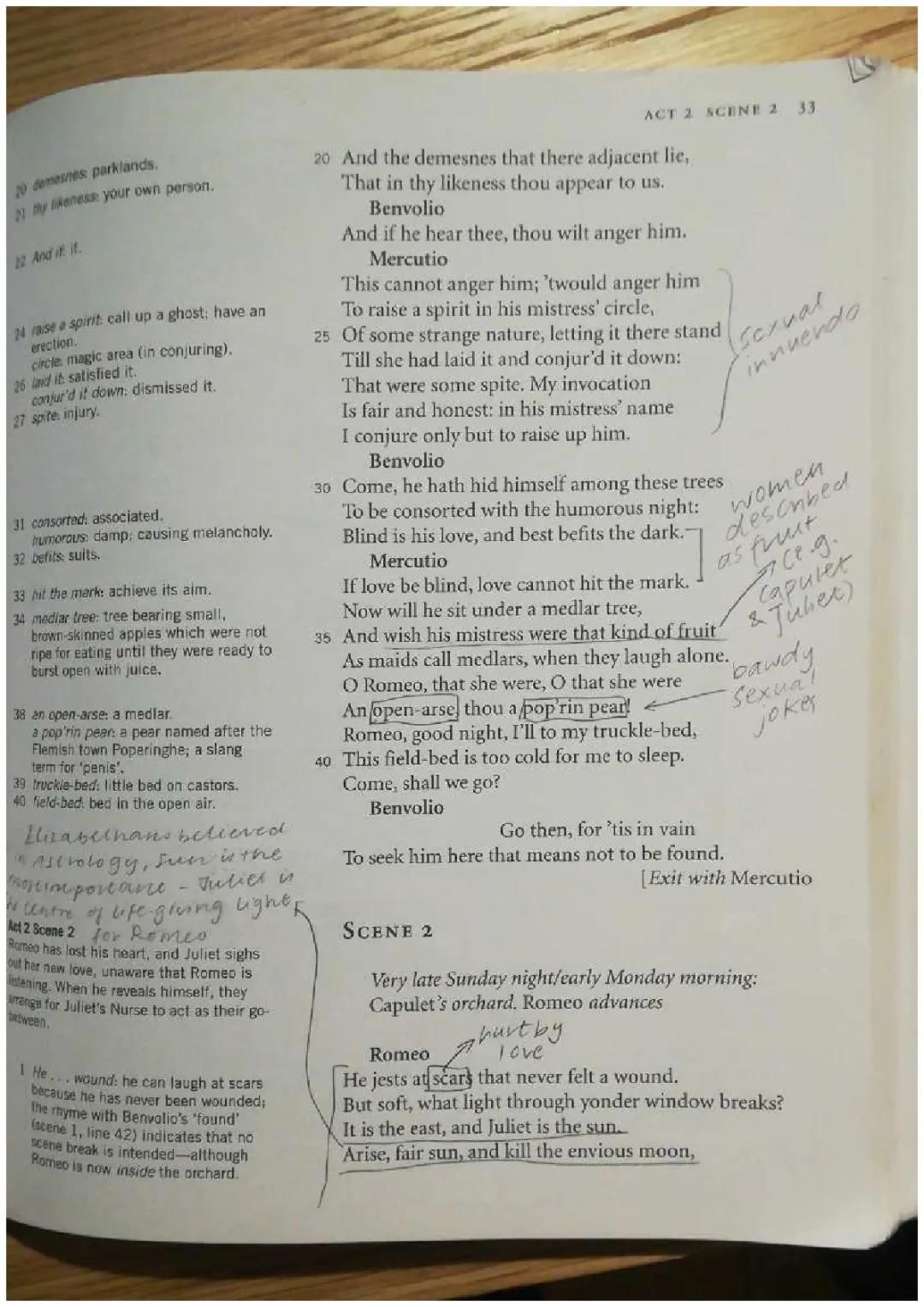 English literature: Romeo & Juliet - Act 2 Scene 2 - ANNOTATIONS 