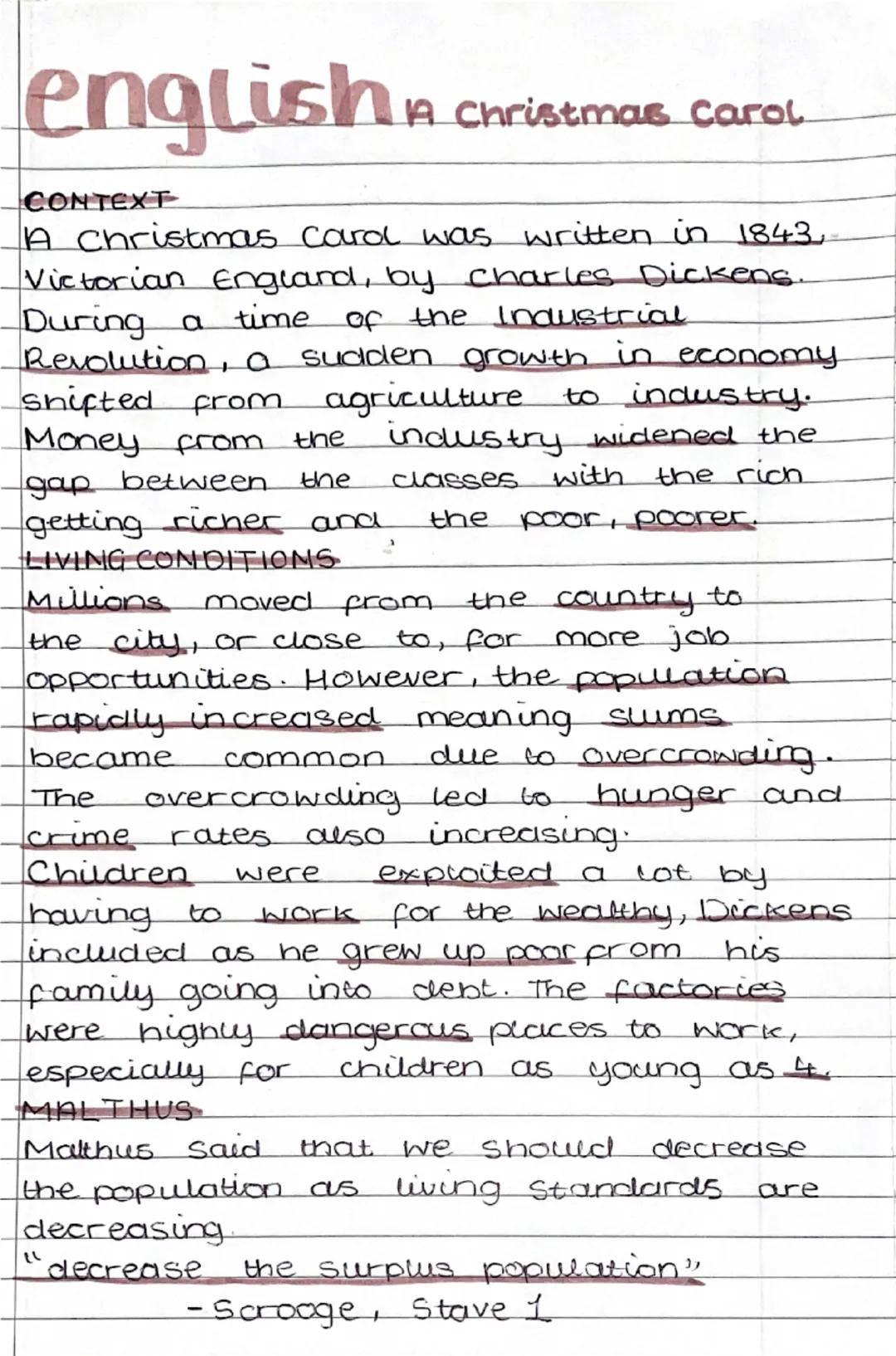 english A Christmas Carol
CONTEXT
A Christmas Carol was written in 1843,
Victorian England, by Charles Dickens.
During a time of the Industr