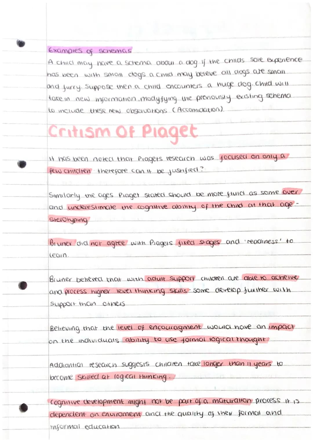Piegels Model
Cognitive development is a childs ability to learn and solve
problems.
Stages of cognitive development
Abstract logical thinki